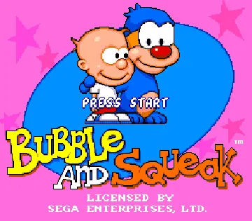 Bubble and Squeak (Europe) screen shot title